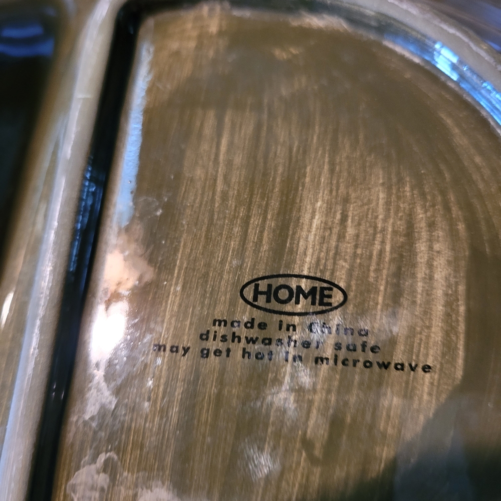 Festive Cream, Brown, Green and Red Divided Serving Platter - Picture 5 of 5